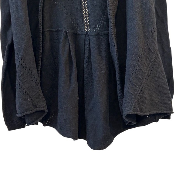 Anthropologie Knitted & Knotted Women's Black Cardigan Sweater Size M Open Front - Picture 4 of 11